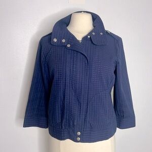 Additions by Chico's Blue Zip front Jacket Sz 1 = Medium